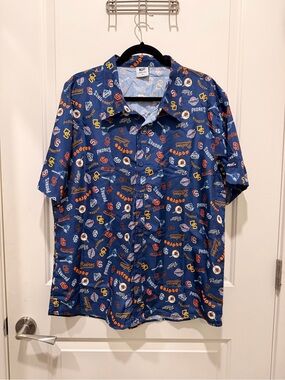 San Diego Padres Multi-Logo MLB Short Sleeve
Button Down Shirt Men's Size XL